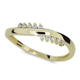 Dámský prsten žluté zlato 585/1000 přírodní diamant 0.100 ct G/SI DF2064
