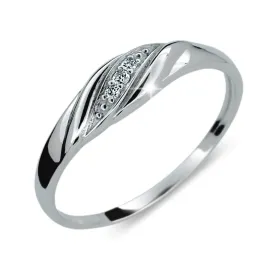 Dámský prsten bílé zlato 585/1000 s přírodními diamanty 0,020ct, G, Si, DF-2084-B-DIA