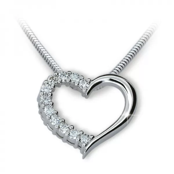 Přívěsek - srdce se zirkony DZ1920