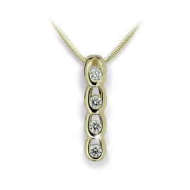 Dámský přívěsek žluté zlato 585/1000 přírodní diamant 0.120 ct G/SI DF1683Z