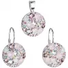 Sada šperků s krystaly Swarovski náušnice a přívěsek růžové kulaté 39117.3