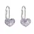 Stříbrné náušnice visací s krystaly Swarovski fialové srdce 31125.3