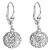 Stříbrné náušnice visací s krystaly Swarovski bílé kulaté 31109.1