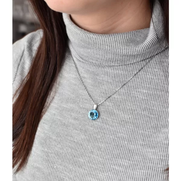 Stříbrný přívěsek s krystaly Swarovski modrý kulatý-rivoli 34112.3