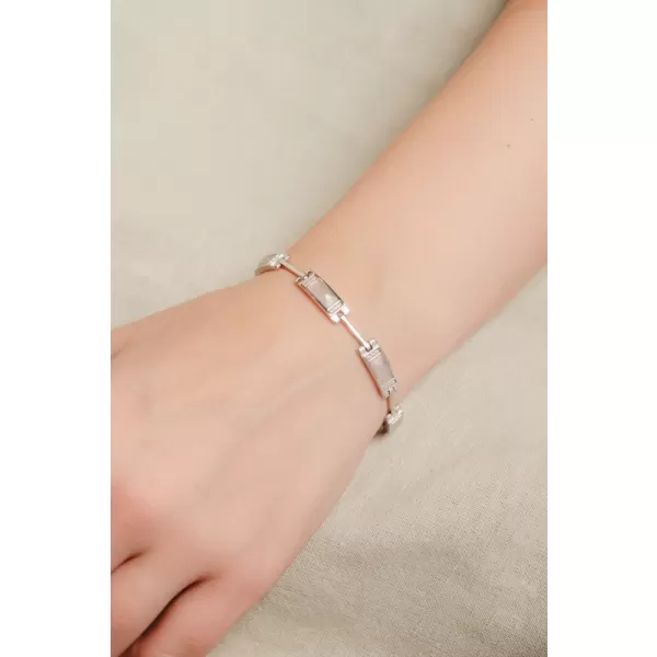 Dámský náramek stříbro 925 zirkon růženínem a PKL-4040