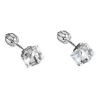 Stříbrné náušnice pecka s krystaly Swarovski bílá kostička 31030.1