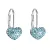 Stříbrné náušnice visací s krystaly Swarovski modré srdce 31125.3