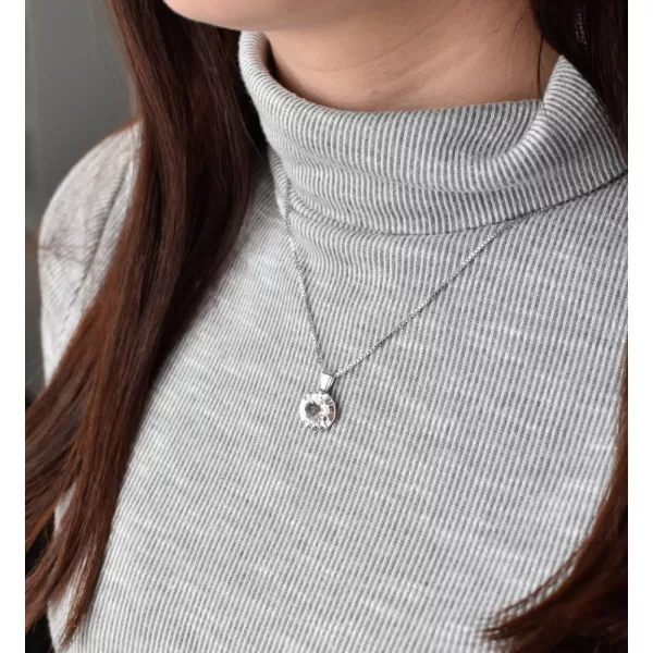 Stříbrný přívěsek s krystaly Swarovski bílý kulatý-rivoli 34112.1