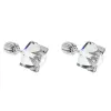 Stříbrné náušnice pecka s krystaly Swarovski bílá kostička 31030.1