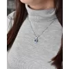Stříbrný přívěsek s krystaly Swarovski fialový kulatý-rivoli 34112.5