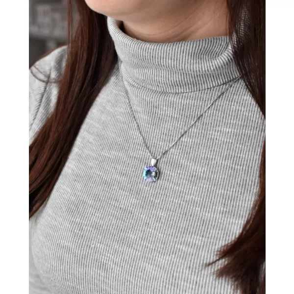 Stříbrný přívěsek s krystaly Swarovski fialový kulatý-rivoli 34112.5