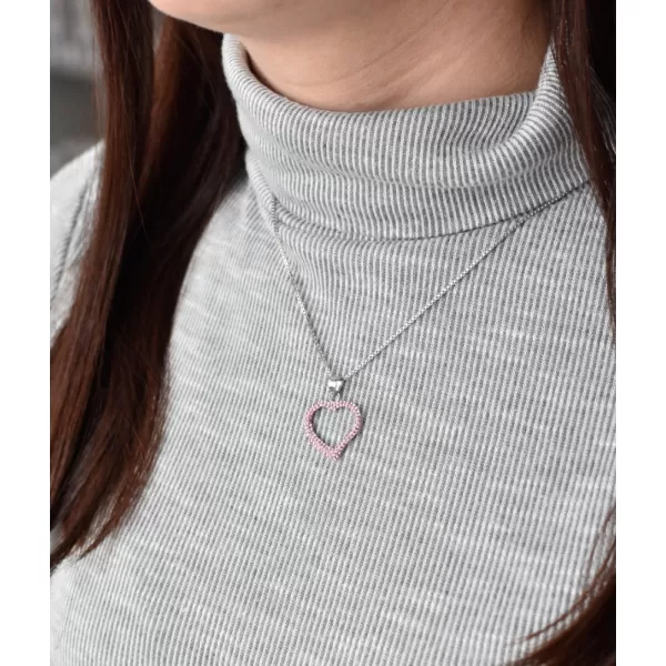 Stříbrný přívěsek s krystaly Swarovski růžové srdce 34093.3