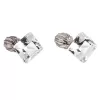 Stříbrné náušnice pecka s krystaly Swarovski bílý čtverec 31065.1