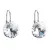 Stříbrné náušnice visací s krystaly Swarovski bílé kulaté 31106.1