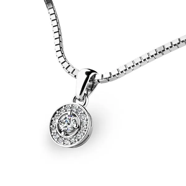 Dámský přívěsek bílé zlato 585/1000 zirkon 0.245 ct 10922-B-ZIR