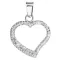 Stříbrný přívěsek s krystaly Swarovski bílé srdce 34093.1