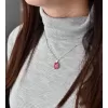 Stříbrný přívěsek s krystaly Swarovski růžový kulatý-rivoli 34112.3