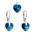 Sada šperků s krystaly Swarovski náušnice a přívěsek modrá srdce 39003.5 bermuda blue