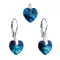 Sada šperků s krystaly Swarovski náušnice a přívěsek modrá srdce 39003.5 bermuda blue