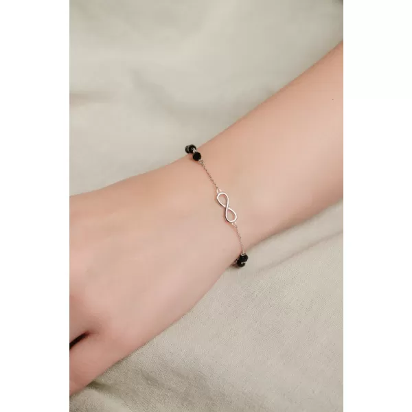 Dámský náramek stříbro 925 nekonečno s kuličkami PKL-4042