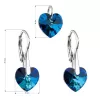 Sada šperků s krystaly Swarovski náušnice a přívěsek modrá srdce 39003.5 bermuda blue