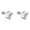 Stříbrné náušnice pecka s krystaly Swarovski bílá kostička 31030.1