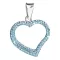 Stříbrný přívěsek s krystaly Swarovski modré srdce 34093.3