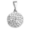 Stříbrný přívěsek s krystaly Swarovski bílý kulatý 34080.1