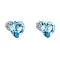 Stříbrné náušnice pecka s krystaly Swarovski modré srdce 31139.3