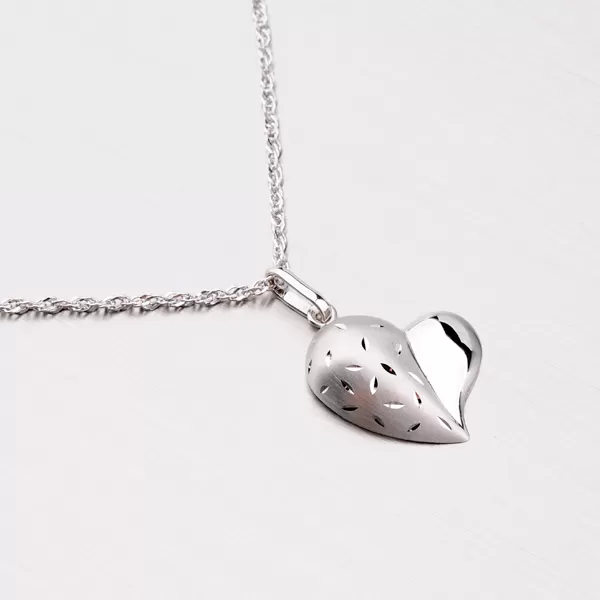 Dámský přívěsek bílé zlato 585 srdce 147-0821