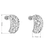 Stříbrné náušnice visací s krystaly Swarovski bílý půlkruh 31164.1
