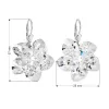 Stříbrné náušnice visací s krystaly Swarovski bílá kytička 31130.1
