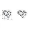 Stříbrné náušnice pecka s krystaly Swarovski bílé srdce 31139.1