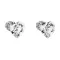 Stříbrné náušnice pecka s krystaly Swarovski bílé srdce 31139.1