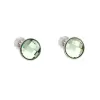Stříbrné náušnice pecka s krystaly Swarovski zelené kulaté 31137.3