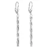 Stříbrné náušnice visací s krystaly Swarovski bílé 31128.1