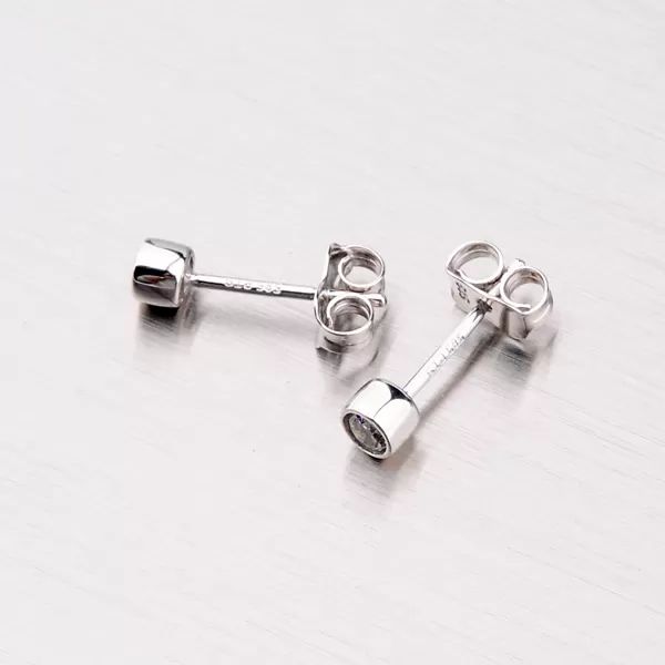 Pecky se zirkonem z bílého zlata 148-1074