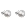 Stříbrné náušnice pecka s perlou Swarovski bílé kulaté 31142.1