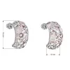 Stříbrné náušnice visací s krystaly Swarovski růžový půlkruh 31164.3