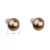 Stříbrné náušnice pecka s perlou Swarovski hnědé kulaté 31142.3
