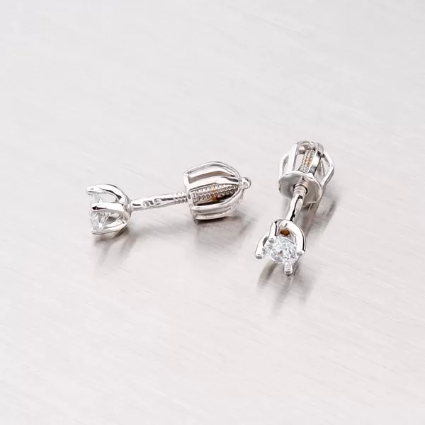 Zlaté pecky se zirkonem - bílé zlato 42-31049