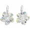 Stříbrné náušnice visací s krystaly Swarovski AB efekt kytička 31130.2