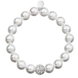 Perlový náramek bílý s krystaly Swarovski 33074.1