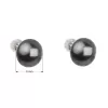 Stříbrné náušnice pecka s perlou Swarovski šedé kulaté 31142.3 grey