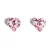 Stříbrné náušnice pecka s krystaly Swarovski růžové srdce 31139.3