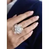 Stříbrný prsten s krystaly Swarovski bílá kytička 35012.1