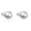 Stříbrné náušnice pecka s perlou Swarovski bílé kulaté 31142.1