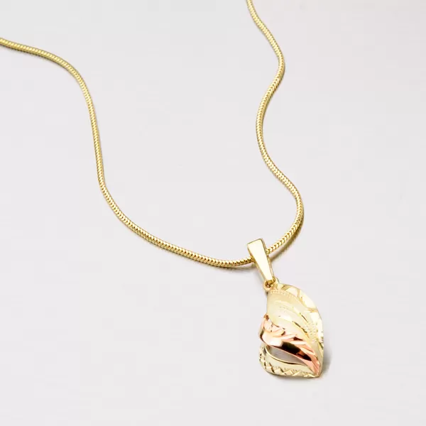 Dámský přívěsek zlato mix 585 ručním rytím 53P-018