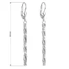 Stříbrné náušnice visací s krystaly Swarovski bílé 31128.1