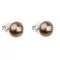 Stříbrné náušnice pecka s perlou Swarovski hnědé kulaté 31142.3
